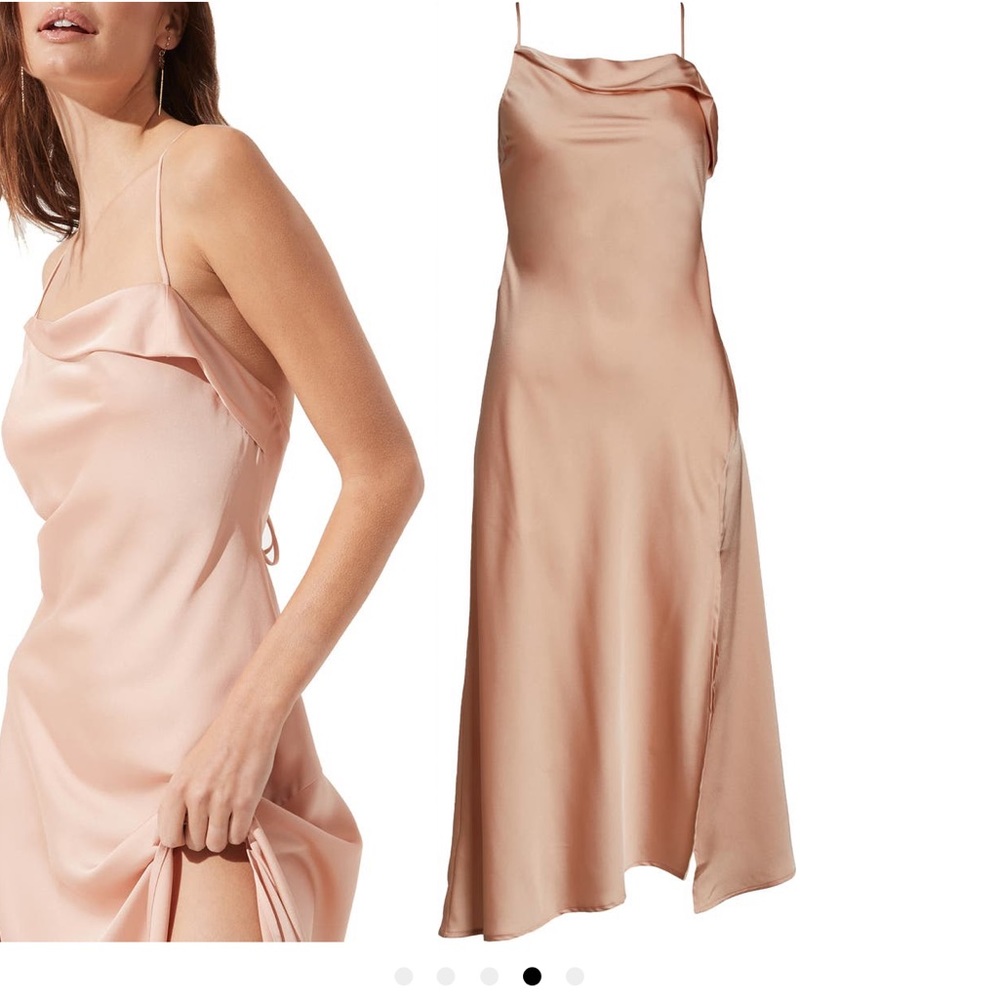 Blush Cowl Slip Midi Dress